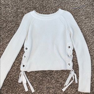 White knit sweater
